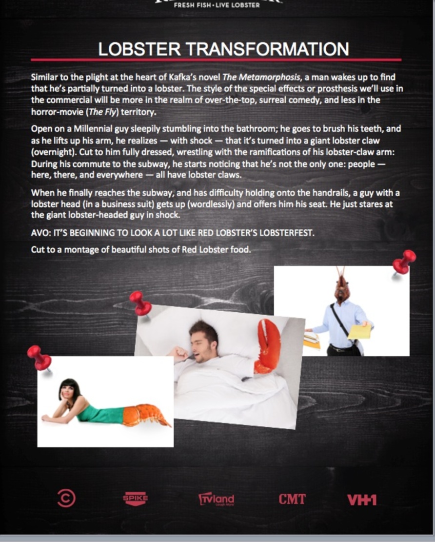 RED LOBSTER “KAFKA” THOUGHT-STARTER